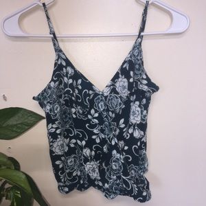 Cross Front Ruffle Crop Top